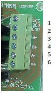 Zdjęcia pinów złącza zasilającego P2 sterownika SSK-B05-1,5A