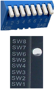 Zdjęcie 8-bitowego przełącznika DIP sterownika SSK-B13