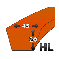 Pasy szerokoprofilowe HL (45x20)
