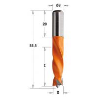 Wiertła nieprzelotowe krótkie S=8x20mm 306