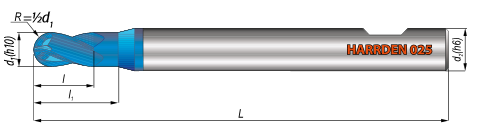 Frezy do obróbki materiałów twardych HARRDEN 025 H