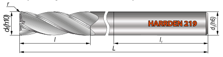 Frezy ogólnego przeznaczenia z promieniem narożnym HARRDEN 219