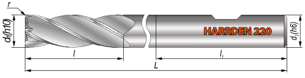 Frezy ogólnego przeznaczenia z promieniem narożnym HARRDEN 220
