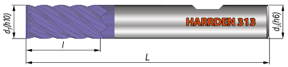 Frezy do obróbki materiałów tródnoskrawalnych HARRDEN 313 NH
