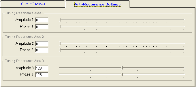 Zakładka ustawień antyrezonansowych w programie ProTuner