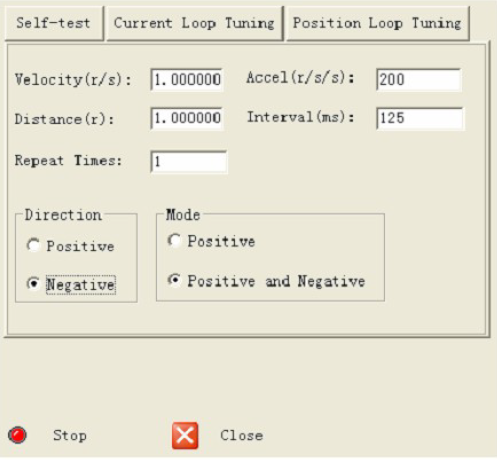 Okno testowania napędu programu ProTuner