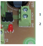 Zdjęcie pinów złącza synchronizacji P3 sterownika SSK-B02 - 4A