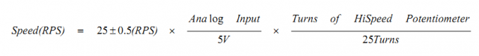 Wzór na obliczenie aktualnej prędkości silnika