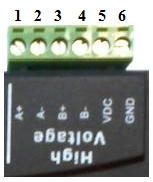 Zdjęcie pinów złącza zasilającego P2 sterownika SSK-B06-7,2A