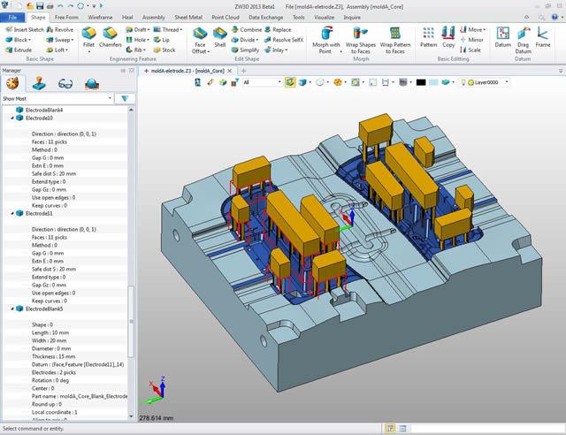 Tworzenie elektrod w programie ZW3D Premium