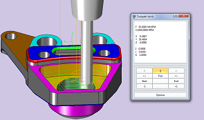 Ścieżka frezowania wyświetlona w module ZW3D 2x Machining