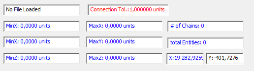 Okno extents, podmioty, łańcuchy programu Lazycam