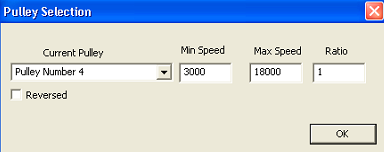 Okno zmiany przełożenia wrzeciona w programie Mach3