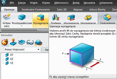 Menu i funkcje programu ZW3D Standard