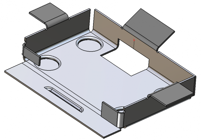 Model projektu elementów blaszanych wykonany w programie ZW3D Standard