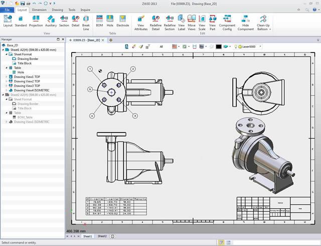 Generowanie i szkicowanie rysunków 2D w programie ZW3D Premium