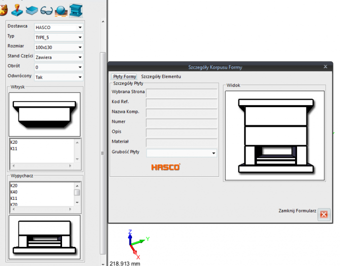 Tworzenie korpusu formy wtryskowej w programie ZW3D Professional