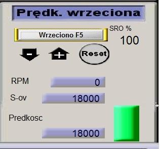 Funkcja statusu i zmiany prędkości wrzeciona w programie Mach3