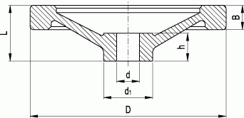 Koła ręczne pełne GN 321-A - rysunek techniczny