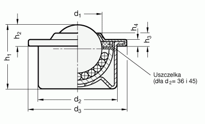 Korpus tłoczony GN 509 - rysunek techniczny