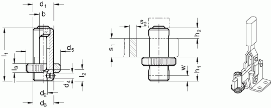 Śruby dociskowe GN 809 - rysunek techniczny