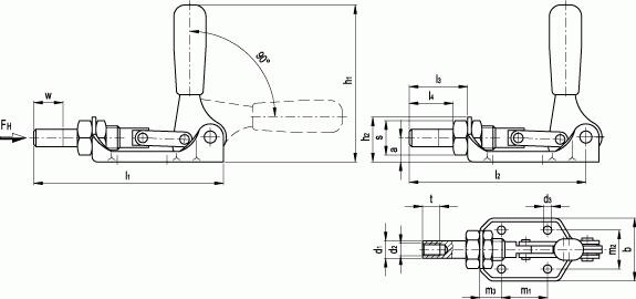 Napinacze GN 841 - rysunek techniczny