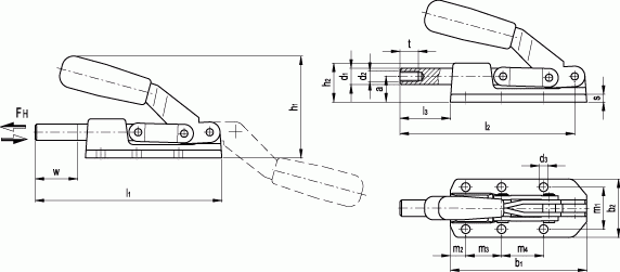 Napinacze GN 842 - rysunek techniczny