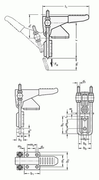 Zapięcia GN 851.1 - rysunek techniczny