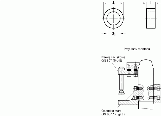 Tuleje pozycjonujące GN 870 - rysunek techniczny