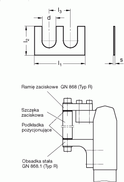 Podkładki GN 871 - rysunek techniczny