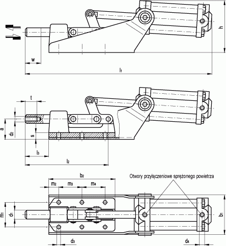 Napinacze GN 890 - rysunek techniczny