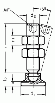 Śruby dociskowe GN 903-NI nierdzewne - rysunek techniczny