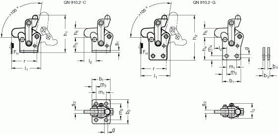 Moduły GN 910.2 - rysunek techniczny