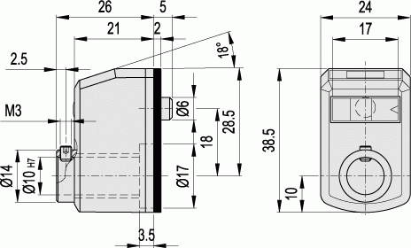 Wskaźniki położenia DD50 - rysunek techniczny