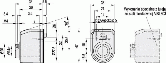 Wskaźniki położenia DD51 - rysunek techniczny
