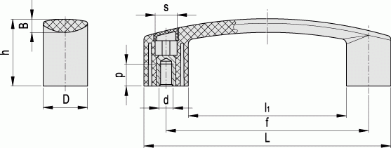 Uchwyty EBP.B - rysunek techniczny