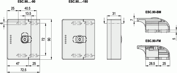 Uchwyty wielofunkcyjne ESC - rysunek techniczny