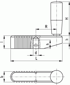 Korby z przeciwwagą GN 112.1 - rysunek techniczny