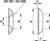 Podkładki maskujące GN 185 - rysunek techniczny