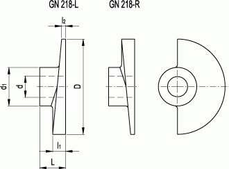 Krzywki śrubowe GN 218 - rysunek techniczny