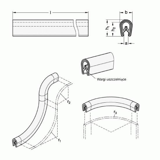 Osłony krawędzi GN 2184 - rysunek techniczny