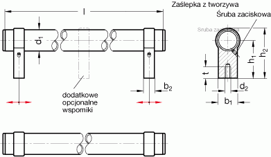 Uchwyty rurowe GN 333.3 - rysunek techniczny