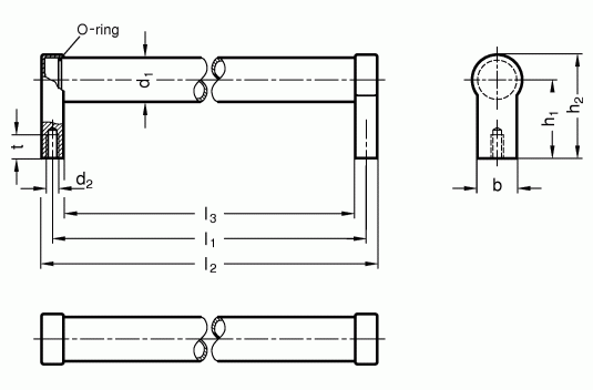 Uchwyty rurowe GN 333.5 - rysunek techniczny