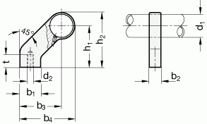 Wsporniki uchwytów rurowych GN 333.8 - rysunek techniczny