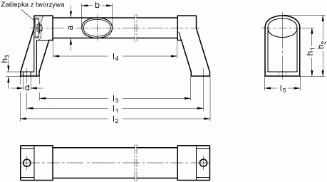 Uchwyty rurowe owalne GN 334.1 - rysunek techniczny