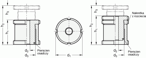 Moduły pozycjonujące GN 350-NI - rysunek techniczny