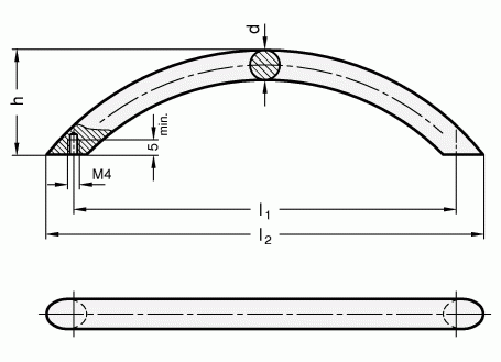 Uchwyty łukowe GN 424.1 - rysunek techniczny