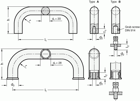Uchwyty GN 426.5 - rysunek techniczny