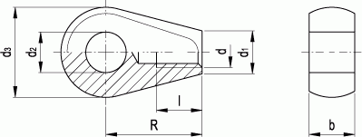 Nakrętki oczkowe GN 444.2 - rysunek techniczny