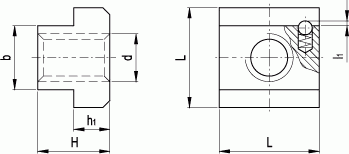 Nakrętki teowe GN 508.2 - rysunek techniczny
